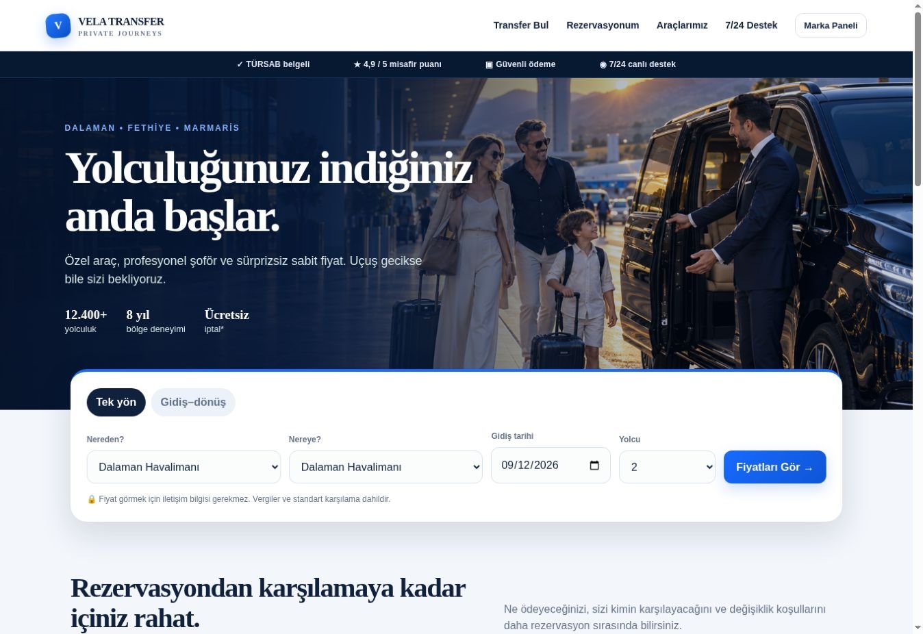 Transfer rezervasyon sistemi